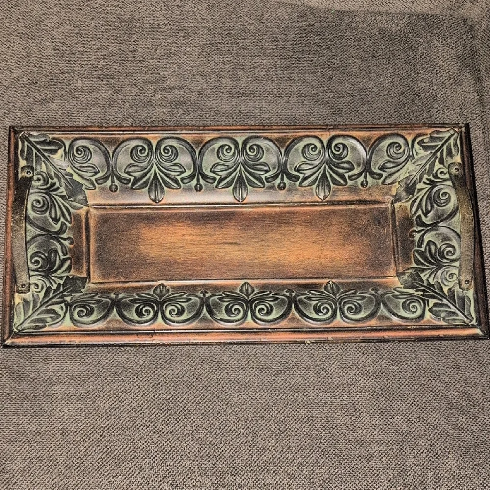 Elegant Brown and Green Decorative Tray